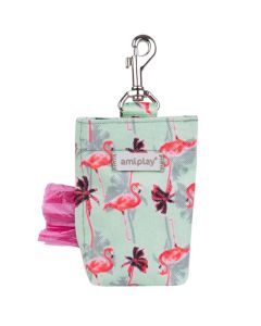 Etui na worki dla psa Amiplay BeHappy Flamingo