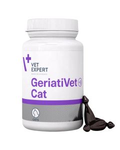 GeriatiVet Cat Twist off 60 kaps przód opakowania i wygląd kapsułek

