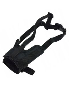 Kaganiec dla psa zabiegowy weterynaryjny regulowany nylonowy - 17 - 25 cm - Czarny