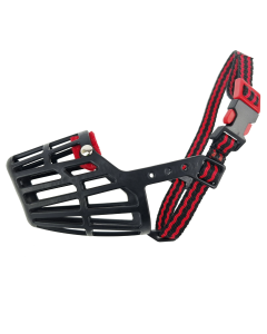 Kaganiec dla psa koszykowy plastikowy Champion - 16 / 4,5 cm - Czarny