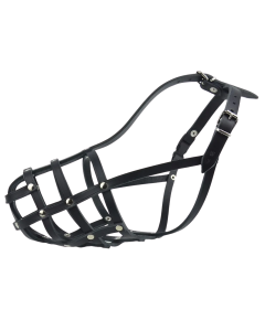 Kaganiec dla psa koszykowy skórzany Champion - 38 / 11,5 cm - Owczarek