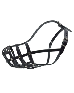 Kaganiec dla psa koszykowy skórzany Champion - 40 / 11 cm - Owczarek kaukaski