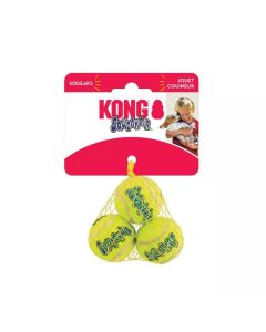 KONG SqueakAir Balls S – 3 żółte piszczące piłki tenisowe dla małych psów