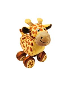 KONG TenniShoes Giraffe L – pluszowa zabawka dla psa z piszczącymi piłkami tenisowymi