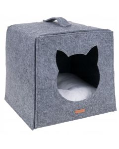 Legowisko kostka dla kota Amiplay Quick Press 2 in 1 Hygge - Szare