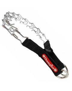 Obroża dla psa Champion kolczatka metal + guma na zatrzask - 53 x 2,5 cm - Czarna