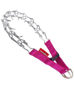 Obroża dla psa Champion kolczatka metal + taśma na zatrzask - 81 x 3,3 cm - Fuksja