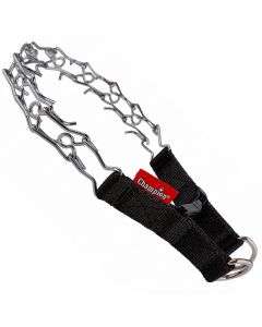 Obroża dla psa Champion kolczatka metal + taśma na zatrzask - 81 x 3,3 cm - Czarna