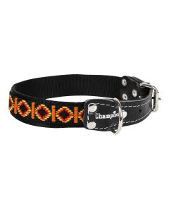 Obroża dla psa Champion taśma + skóra z wzorem - 50 x 3 cm