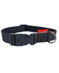 Obroża dla psa Champion taśmowa na zatrzask - 60 x 2,5 cm - Czarna