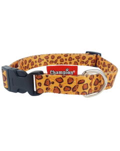 Obroża dla psa Champion taśmowa na zatrzask nadruk  - 50 x 2 cm - Safari