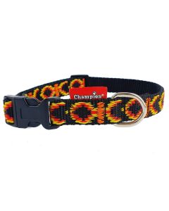 Obroża dla psa Champion taśmowa na zatrzask wzór - 70 x 2,5 cm - Czarna