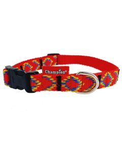 Obroża dla psa Champion taśmowa na zatrzask wzór - 55 x 2 cm - Czerwona