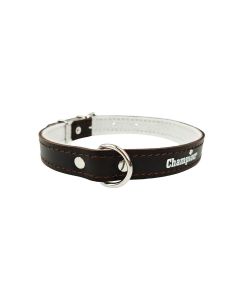 Obroża dla psa Champion skóra dwoina na filcu - 65 x 3,5 cm - Brązowa