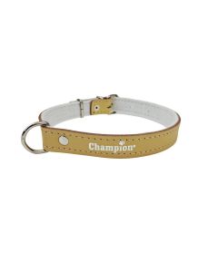 Obroża dla psa Champion skóra dwoina na filcu - 55 x 2 cm - Beżowa