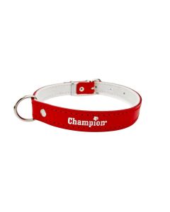 Obroża dla psa Champion skóra dwoina na filcu - 65 x 3,5 cm - Czerwona