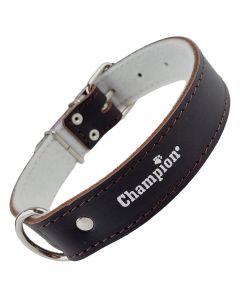 Obroża dla psa Champion skórzana na filcu - 50 x 3,5 cm - Brązowa