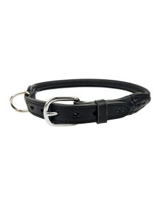 Obroża dla psa skórzana okrągła linka zapinana - 70 cm - Czarna