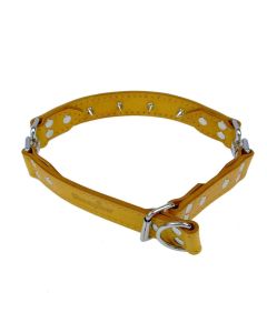 Obroża dla psa zaciskowa krętlik Champion skóra + ćwieki - 45 - 60 x 2,5 cm - Oranż