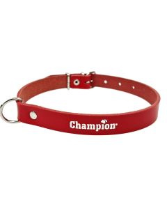 Obroża dla psa Champion skórzana - 40 x 1,2 cm - Czerwona
