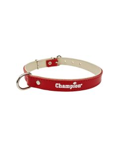 Obroża dla psa Champion skórzana + eko skóra - 70 x 3,5 cm - Czerwona