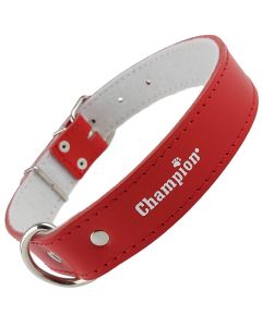 Obroża dla psa Champion skórzana na filcu - 40 x 1,8 cm - Czerwona
