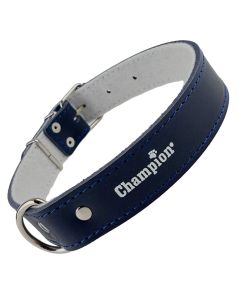 Obroża dla psa Champion skórzana na filcu - 75 x 4 cm - Granatowa
