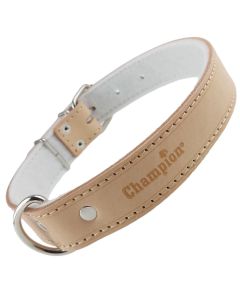 Obroża dla psa Champion skórzana na filcu - 45 x 2,5 cm - Naturalna