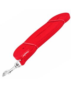 Smycz dla psa prosta Champion gumowa - 15 m x 2 cm - Czerwona