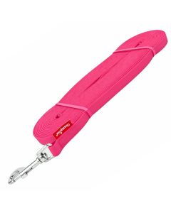 Smycz dla psa prosta Champion gumowa - 5 m x 2 cm - Różowa