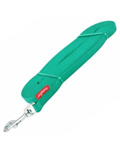 Smycz dla psa prosta Champion gumowa - 15 m x 2 cm - Turkusowa