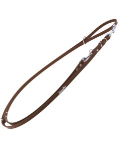 Smycz dla psa regulowana Champion skórzana - 2,4 m x 2,4 cm - Brązowa