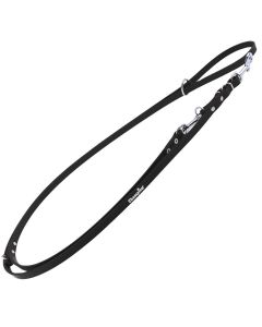 Smycz dla psa regulowana Champion skórzana - 2,4 m x 2,4 cm - Czarna