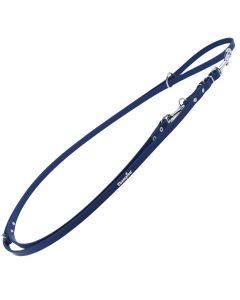 Smycz dla psa regulowana Champion skórzana - 2,4 m x 1,8 cm - Granatowa