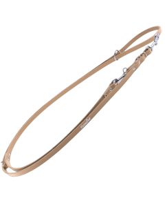 Smycz dla psa regulowana Champion skórzana - 2,4 m x 1,2 cm - Naturalna