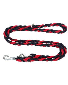Smycz dla psa Champion pleciona gruba 0,7 m x 3,5 cm - Czarno-czerwona