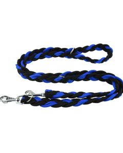 Smycz dla psa Champion pleciona gruba 0,7 m x 3,5 cm - Czarno-niebieska