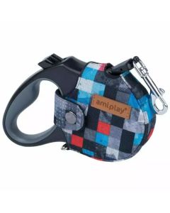 Smycz automatyczna AMIPLAY Infini Adventure 3 m do 12 kg - roz. S - Kostka