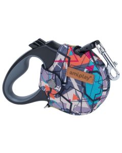 Smycz automatyczna AMIPLAY Infini Adventure 5 m do 25 kg - roz. L - Abstrakcja