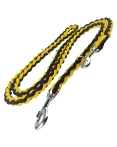 Smycz dla psa Champion pleciona - 2,4 m x 2 cm - Czarno-żółta