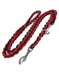 Smycz dla psa Champion pleciona - 2,4 m x 2 cm - Czarno-czerwona