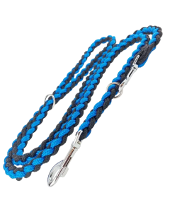Smycz dla psa Champion pleciona - 2,4 m x 2 cm - Niebiesko-czarna