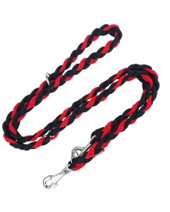 Smycz dla psa Champion pleciona gruba 2,2 m x 3,5 cm - Czarno-czerwona