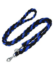 Smycz dla psa Champion pleciona gruba 2,2 m x 3,5 cm - Czarno-niebieska