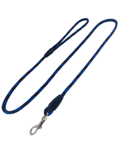 Smycz dla psa prosta Champion linka - 20 m x 0,6 cm - Czarno-niebieska