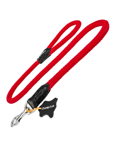 Smycz dla psa prosta Champion linka + skóra - 120 cm - Czerwona