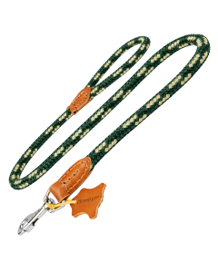 Smycz dla psa prosta Champion linka + skóra - 120 cm - Moro