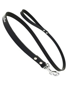 Smycz dla psa prosta Champion skóra dwoina - 1,2 m x 2 cm - Czarna