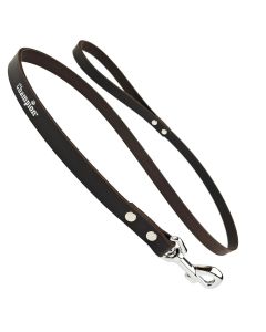 Smycz dla psa prosta Champion skóra dwoina - 1,2 m x 0,8 cm - Brązowa