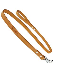 Smycz dla psa prosta Champion skórzana - 1,2 m x 2,4 cm - Oranż